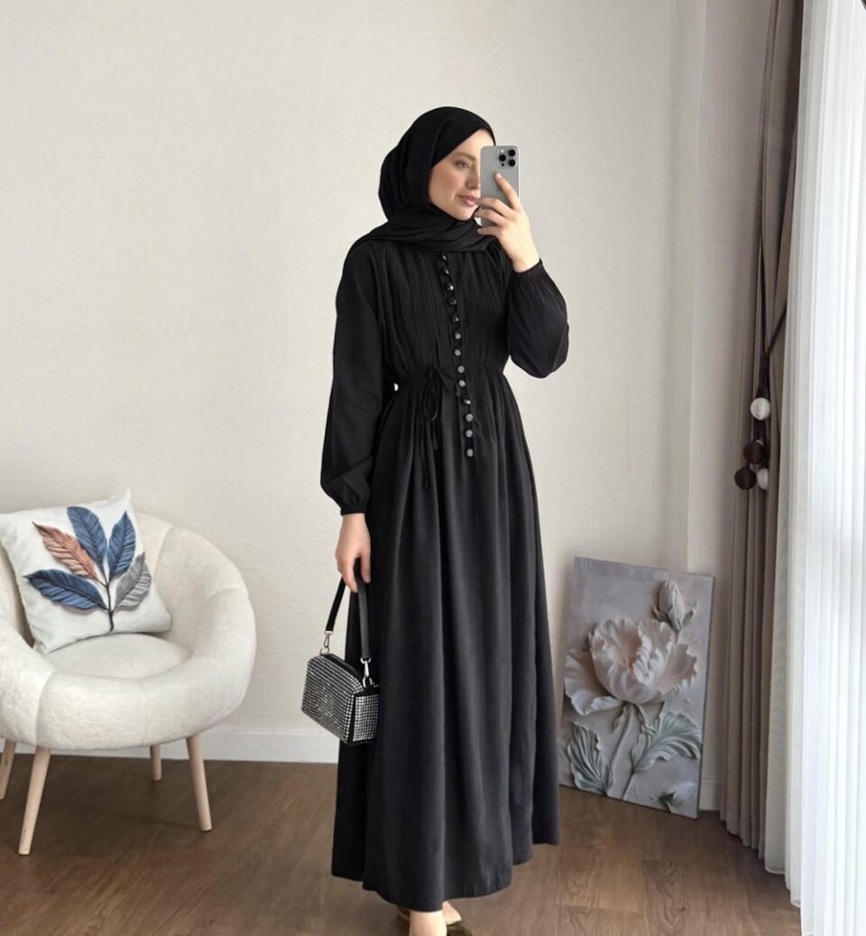 Robe ample en modal – Noir