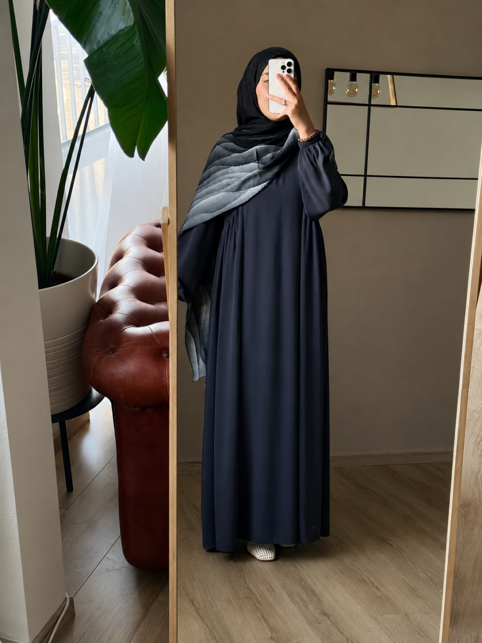 Abaya SEHER - gris anthracite